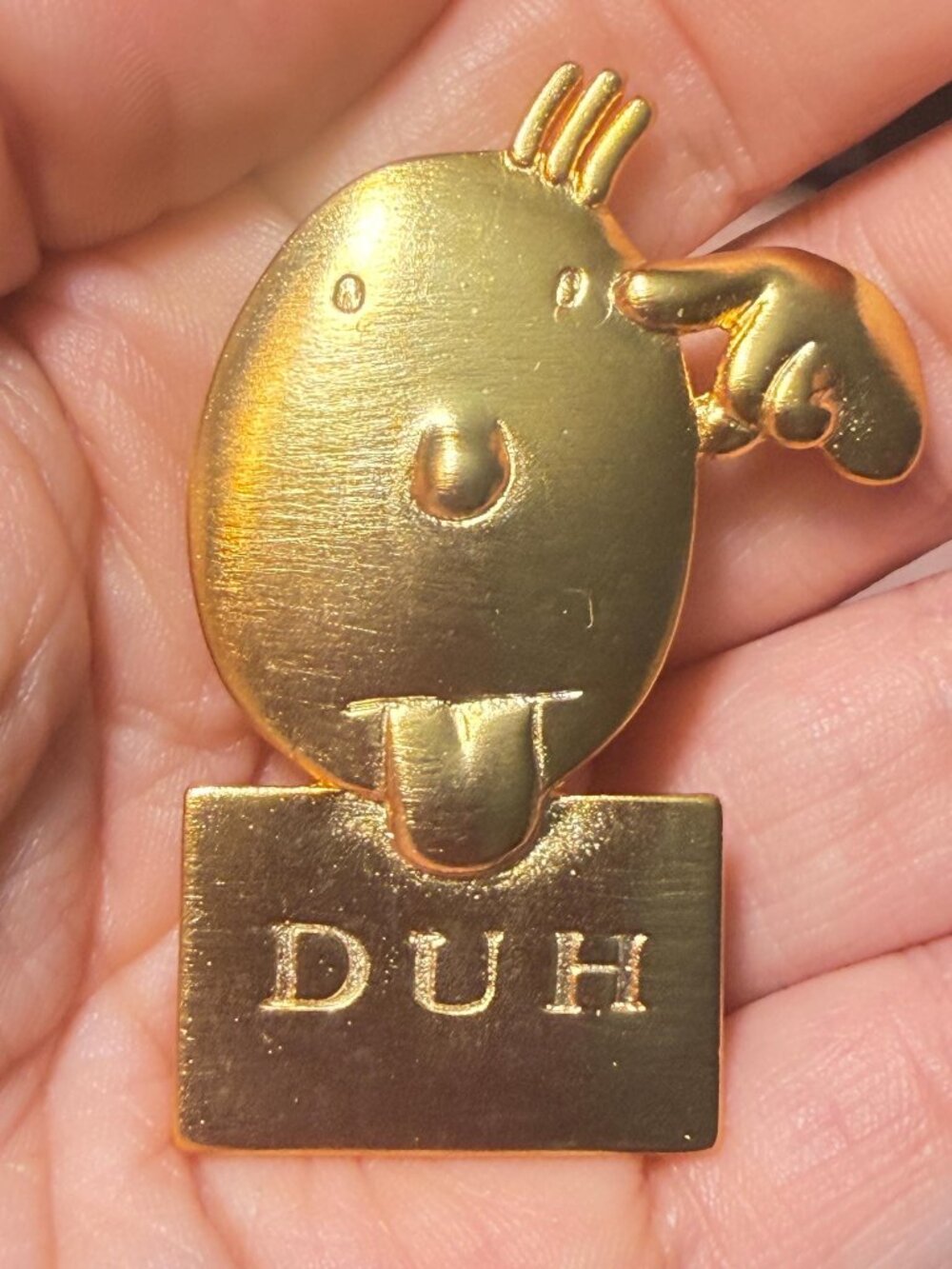 DUH Brooch Vintage Funny Character Pin signed J Benton
